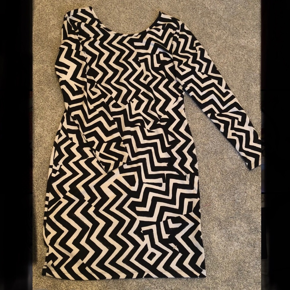 H&M black and white dress